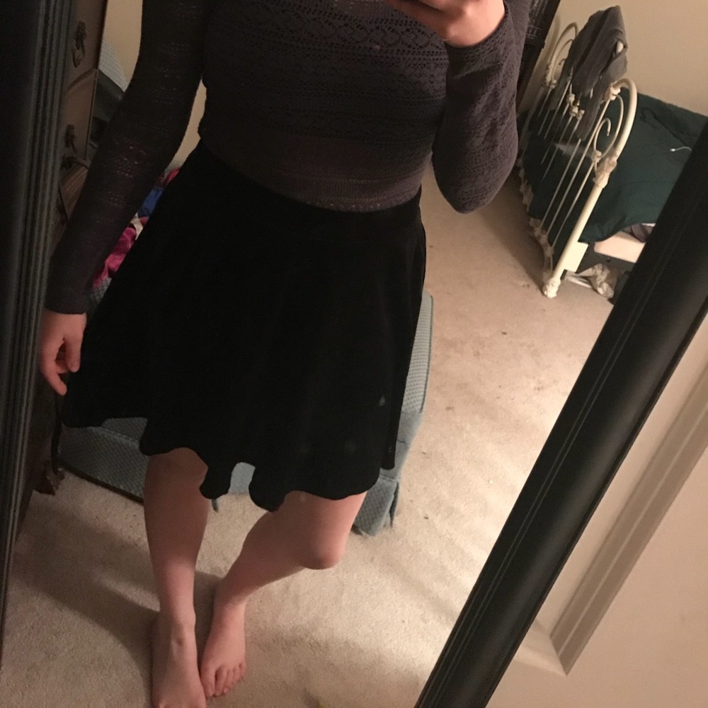 Black Velvet Skirt